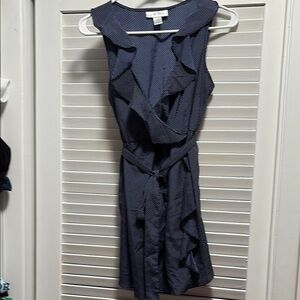 Motherhood Maternity Blue Ruffled Tie Front Blouse